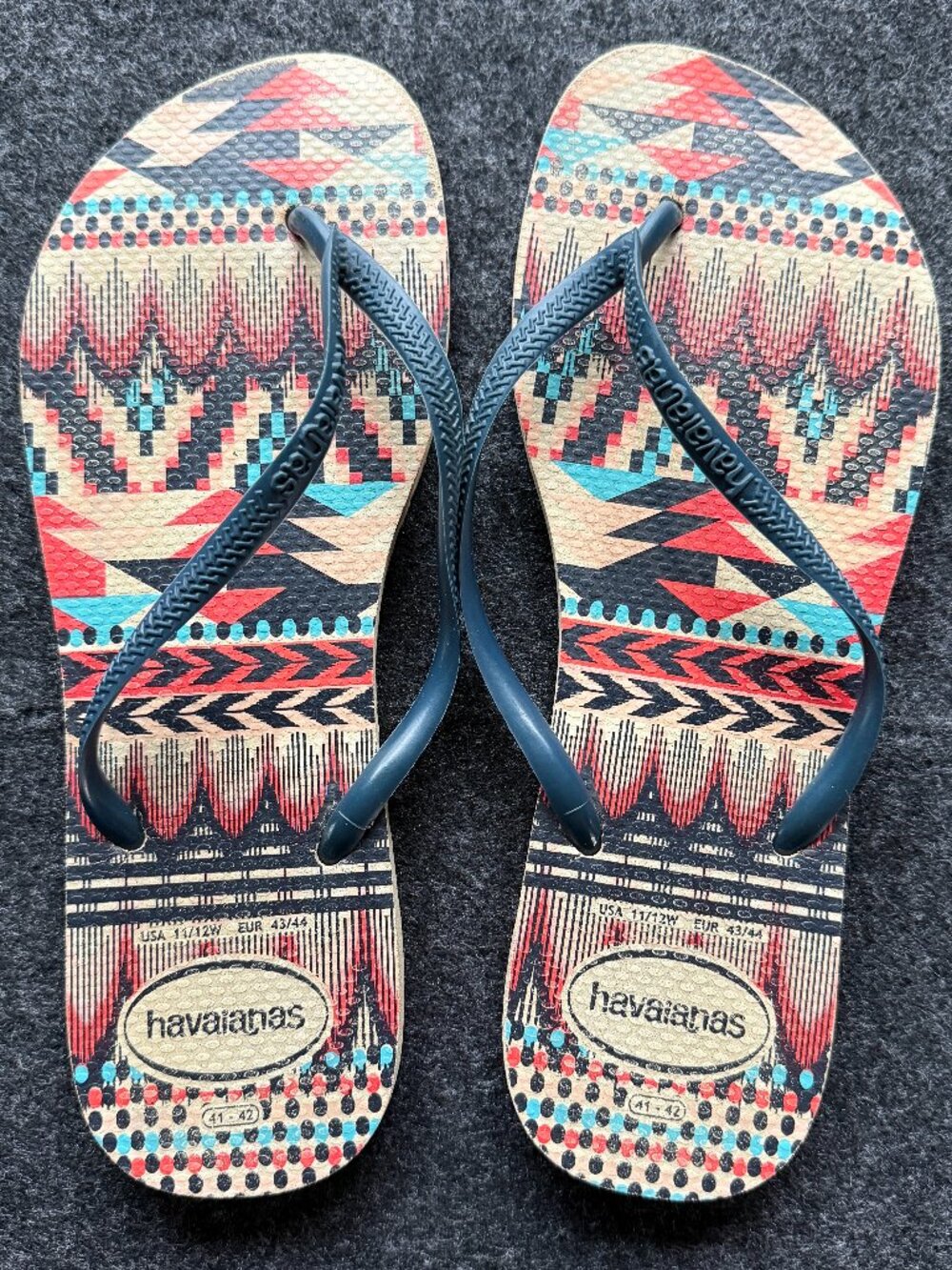 Havaianas Slim Tribal Flip Flops Womens 11 12